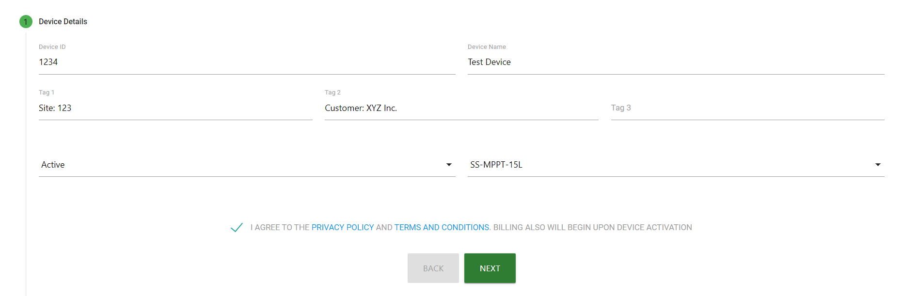 Device Details Screenshot